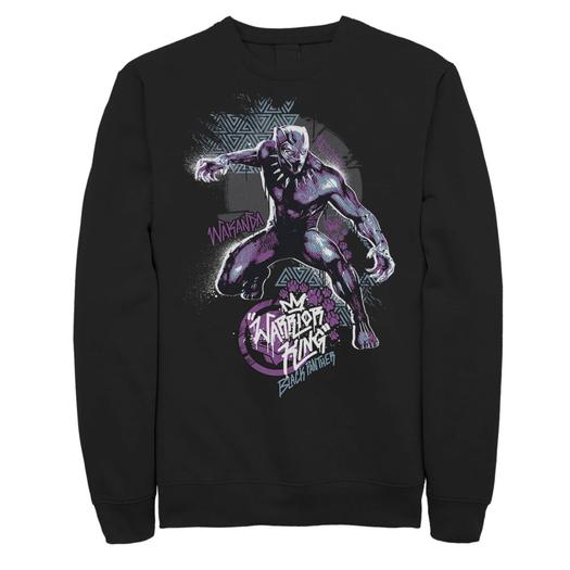 Мужской флисовый пуловер с рисунком Marvel Black Panther Movie Warrior King с граффити и поп-музыкой