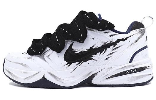 Кастомизированные кроссовки Nike Air Monarch 4 Chunky Sneakers Unisex, черный/белый/серый