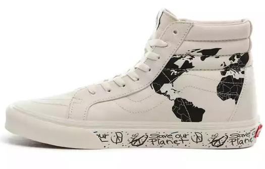 Кроссовки Vans Sk8-Hi Re-Issue Save Our Planet White Black