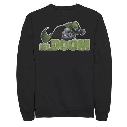Мужской свитшот с потертой надписью Marvel Dr. Doom Metal Armor Licensed Character