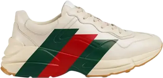 Кроссовки Gucci Rhyton Web Print, белые
