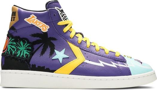 Кроссовки Converse Chinatown Market x Pro Leather High Lakers Championship Jacket, фиолетовый