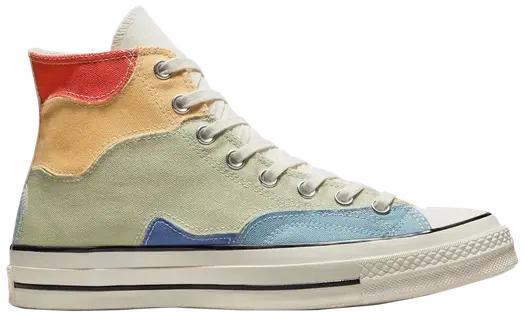 Кроссовки Converse Chuck 70 High Crafted Patchwork - Olive Aura, зеленый