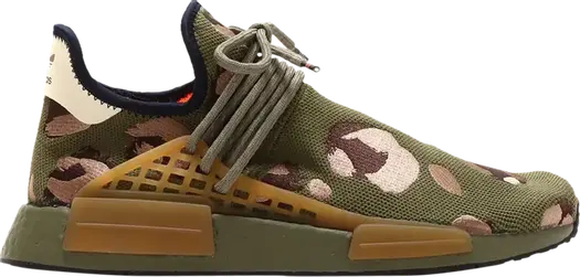Кроссовки Adidas Pharrell x NMD Human Race 'Animal Print - Olive', зеленый