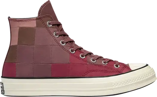 Кроссовки Converse Chuck 70 High Plant Color Patchwork - Rose Taupe, красный