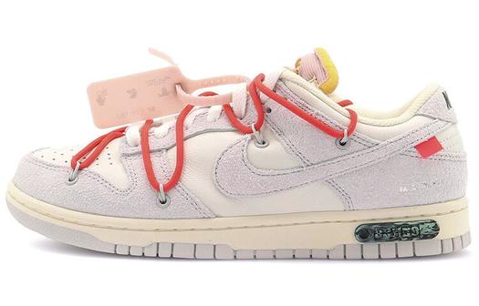Кроссовки Nike Dunk Low Off-White Lot 33, белый/светло-розовый