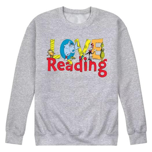 Мужской свитшот с рисунком Dr Seuss Love Reading Licensed Character