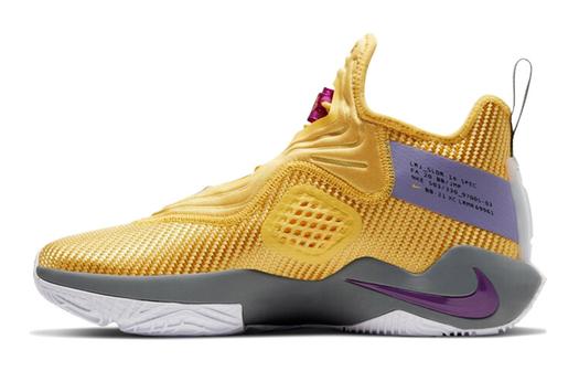 Кроссовки Nike LeBron Soldier 14, фиолетовый/желто-золотой