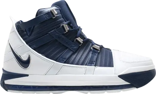 Лимитированные кроссовки Nike Zoom LeBron 3 'Midnight Navy' Sample, белый