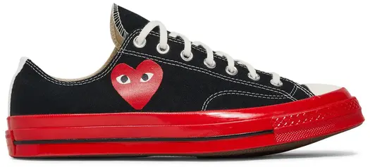 Кроссовки Converse Comme des Garçons Play x Chuck 70 Low Black Red, черный