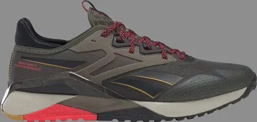 Кроссовки nano x2 tr adventure 'army green neon cherry' Reebok, зеленый