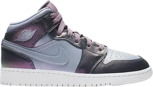 Кроссовки Air Jordan 1 Mid GS Metallic Purple, фиолетовый