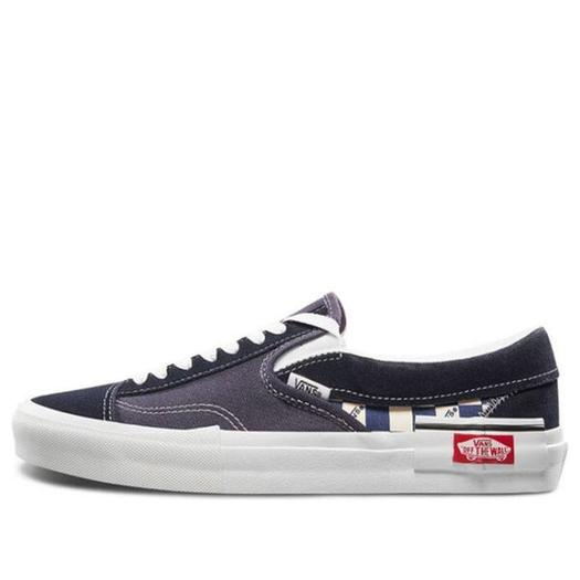 Кроссовки Vans Slip-On CAP 'Checkboard Black/Navy/White', синий