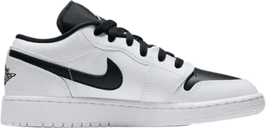 Кроссовки Air Jordan 1 Retro Low GS White Black, белый