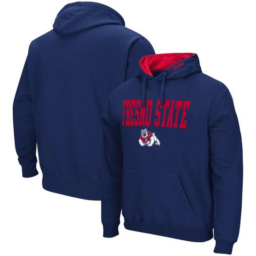 Мужской темно-синий пуловер с капюшоном Fresno State Bulldogs Arch и Logo Colosseum