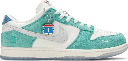 Кроссовки Nike Kasina x Dunk Low 'Road Sign', бирюзовый