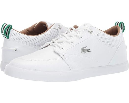 Кроссовки мужские Lacoste Bayliss Leather Perforated Collar, белый/зеленый