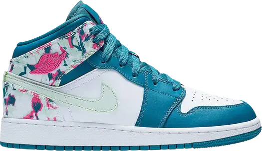 Кроссовки Air Jordan 1 Mid GS Paint Stroke, синий