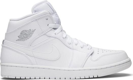Кроссовки Air Jordan 1 Retro Mid White Pure Platinum, белый