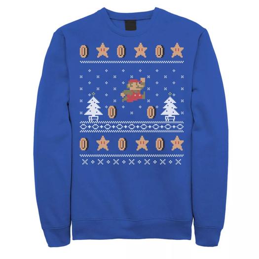 Мужской свитшот Nintendo Super Mario Christmas Coins Pixels Licensed Character