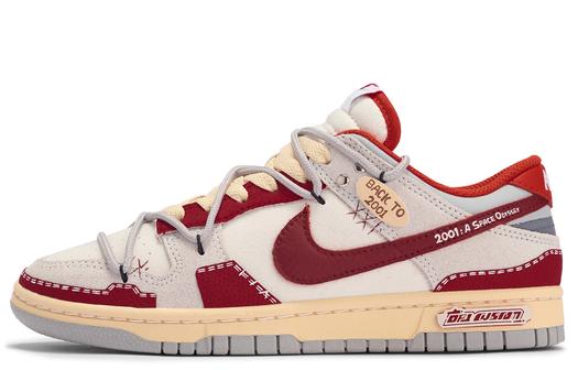 Кроссовки Nike Dunk Low, красный/белый/серый