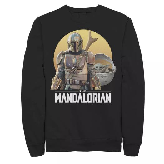 Мужской свитшот с портретом Star Wars The Mandalorian Sunset Duo Licensed Character