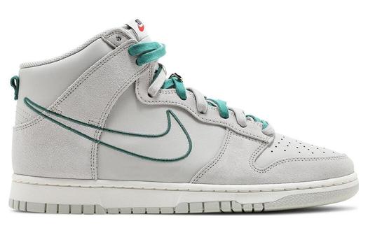 Кроссовки Nike Dunk High SE, светло-серый/зеленый