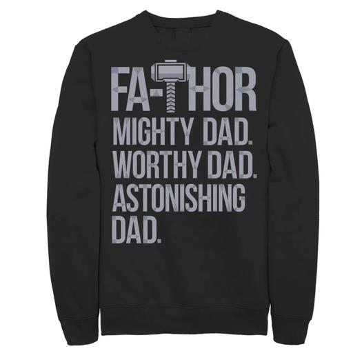 Мужской свитшот на День отца Marvel Fa-Thor Mighty Worthy Astonishing Dad Licensed Character