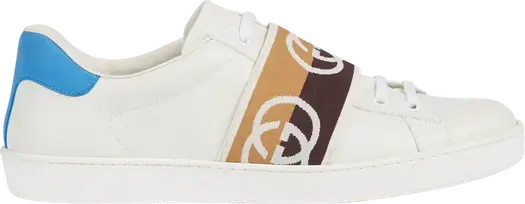 Кроссовки Gucci Ace Elastic Web Interlocking G, Белый Коричневый