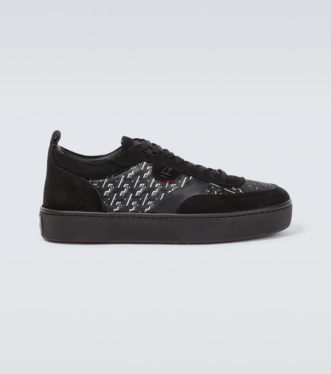Кроссовки Christian Louboutin happyrui Suede-trimmed, черный