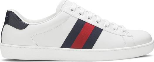Кроссовки Gucci Ace Leather White Blue, белые