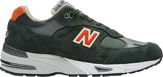 Кроссовки New Balance 991 Made In England 'Forest Green Orange', зеленый