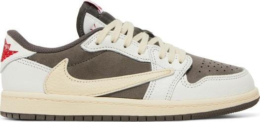 Детские кроссовки Travis Scott x Air Jordan 1 Low OG PS Reverse Mocha, коричневый