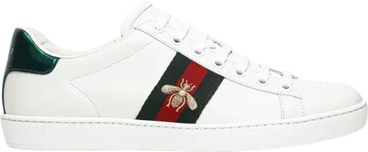 Кроссовки Gucci Ace Embroidered Bee, белые