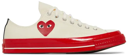 Кроссовки Converse Comme des Garçons Play x Chuck 70 Low Pristine Red, кремовый