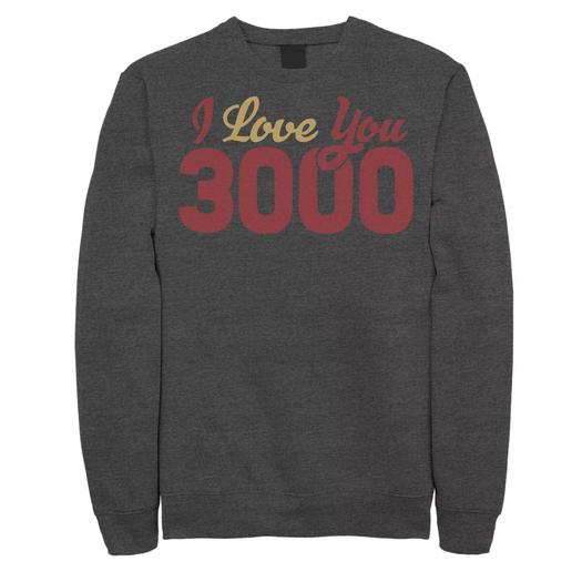 Мужской свитшот с надписью «Marvel Avengers Endgame Iron Man I Love You 3000» Licensed Character