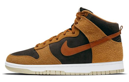 Кроссовки Nike Dunk High Prm, темно-коричневый/коричневый