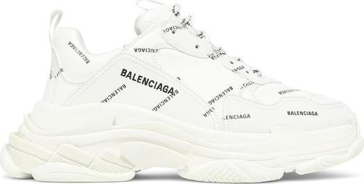 Кроссовки Balenciaga Triple S Sneaker Allover Logo, белые