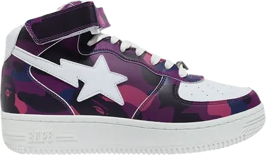 Кроссовки Bapesta Mid Camo Purple, фиолетовый