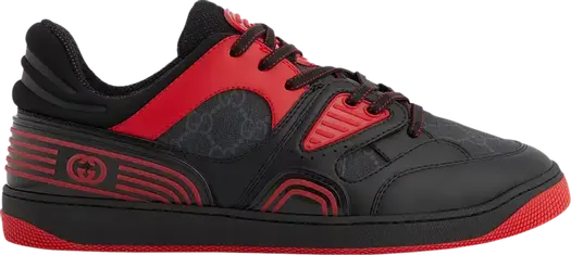 Кроссовки Gucci Basket Black Red, низкие, черные