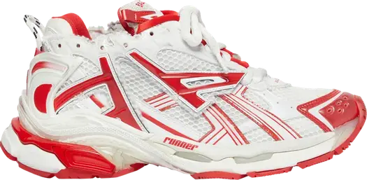 Кроссовки Balenciaga Runner Sneaker White Red, белые