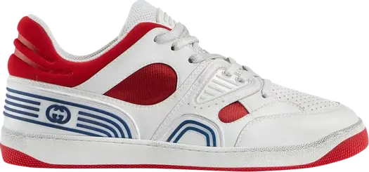Кроссовки Gucci Basket Low White Demetra Red, белые