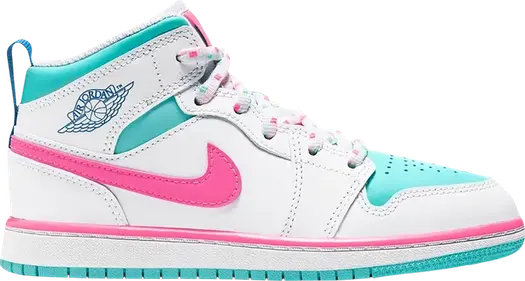 Кроссовки Air Jordan 1 Mid PS Digital Pink, белый