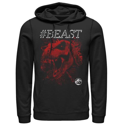 Мужской пуловер с капюшоном и рисунком Jurassic World #BEAST T-Rex Bite Licensed Character, черный