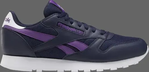 Кроссовки classic leather 'vector navy purple' Reebok, синий