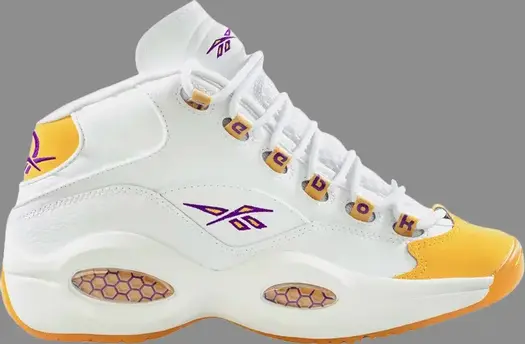 Кроссовки question mid gs 'yellow toe' shoe palace special box Reebok, желтый