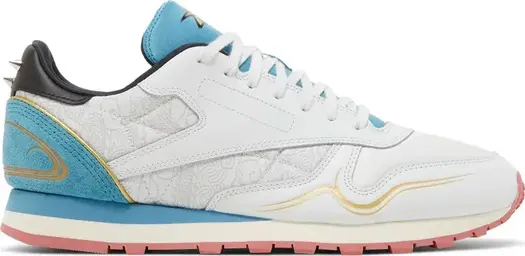 Кроссовки street fighter x classic leather 'chun li' Reebok, белый