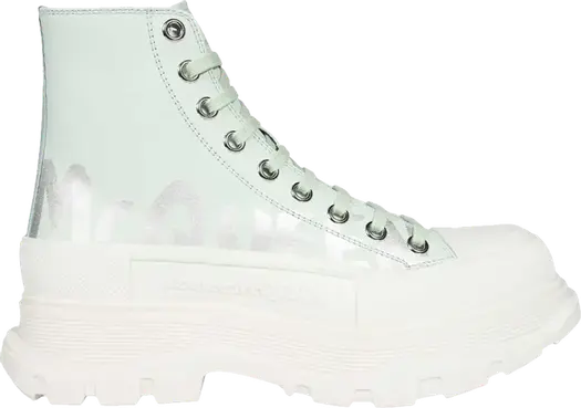 Кроссовки Alexander McQueen Tread Slick Boot McQueen Graffiti Logo - Pastel Green, зеленый