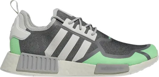 Кроссовки Adidas NMD_R1 'Grey Screaming Green', серый