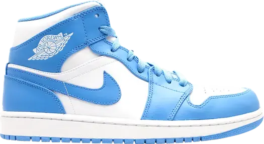 Кроссовки Air Jordan 1 Mid UNC, белый